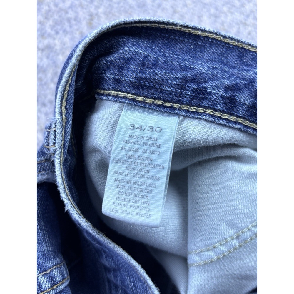 American Eagle Jeans Mens 34x30 Bootcut Medium Wash Blue Denim Distressed Pants - Picture 4 of 11